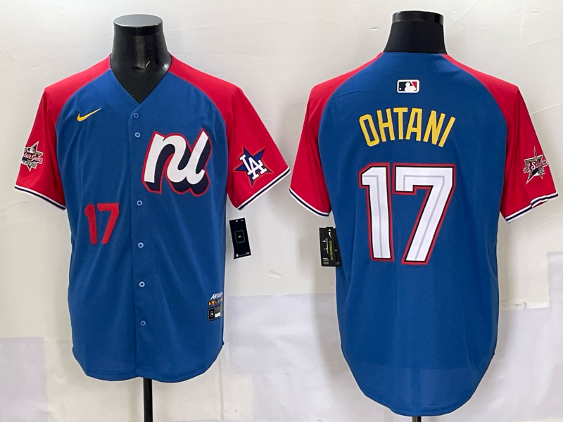 Men Los Angeles Dodgers #17 Ohtani Blue Nike 2025 MLB All star Jersey style 009->los angeles dodgers->MLB Jersey